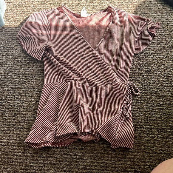 Striped Crossover Top - Picture 4 of 5